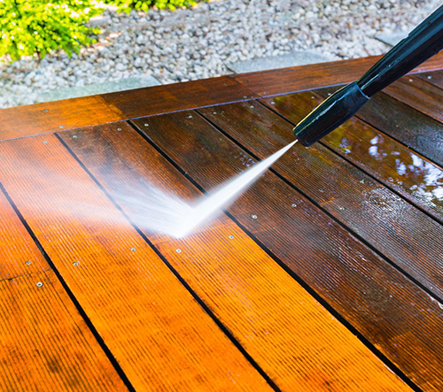 professional pressure washing deck